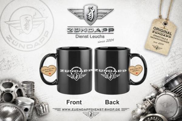 ZÜNDAPP Tasse – Schwarz Edles Design mit dem ikonischen Zündapp Emblem auf beiden Seiten